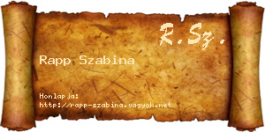 Rapp Szabina névjegykártya