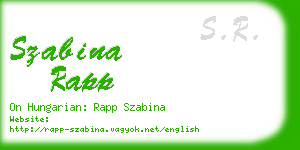 szabina rapp business card